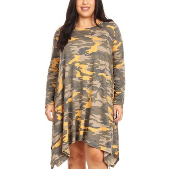 PLUS SIZE CAMO PRINT DRESS - Picture 2 of 4